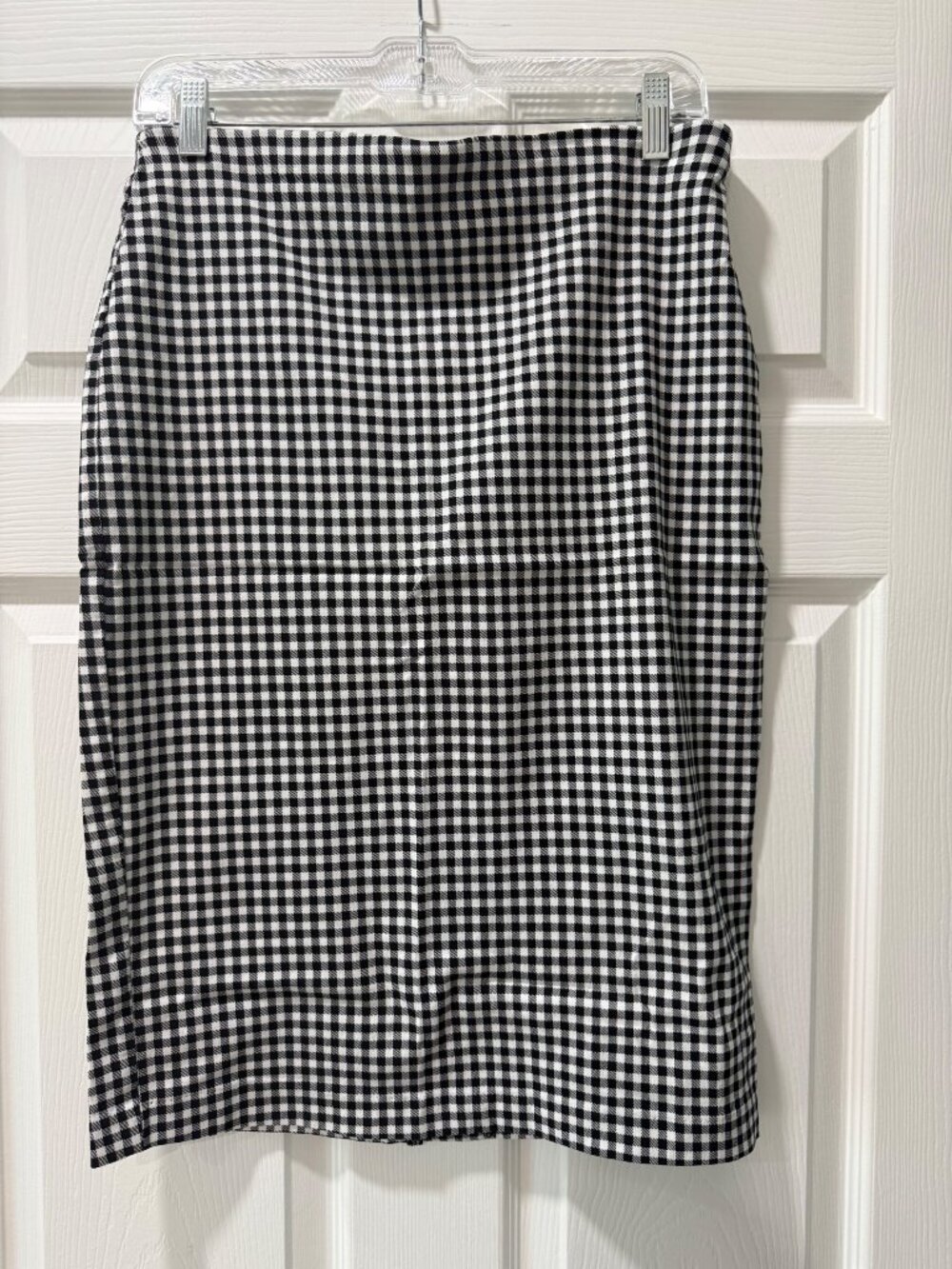 Black and White Gingham Pencil Skirt